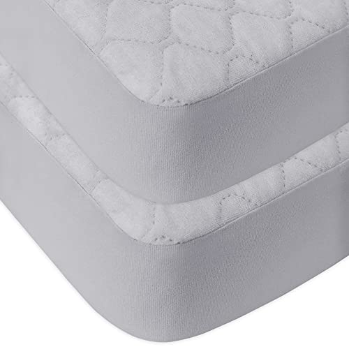 Quilted Waterproof Pack N Play Mattress Fitted Cover for Tollder, Portable Mini Crib Sheet, Comfortable and Breathable Playard Sheet 2 Pack by BlueSnail