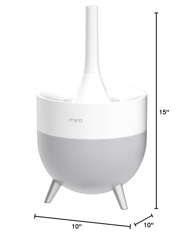 Miro NR07S Humidifier - Completely Washable Modular Humidifier, Easy to Clean, Easy to Use, Large Room - Cool Mist, Sanitary, Top-Fill Ultrasonic Humidifier with Whisper Quiet and Powerful Output