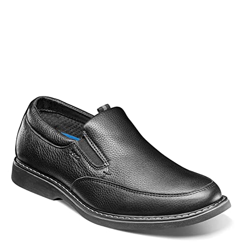 Nunn Bush Men's Otto Moccasin Toe Slip on Leather Loafer with Lightweight Sole, Black, 10