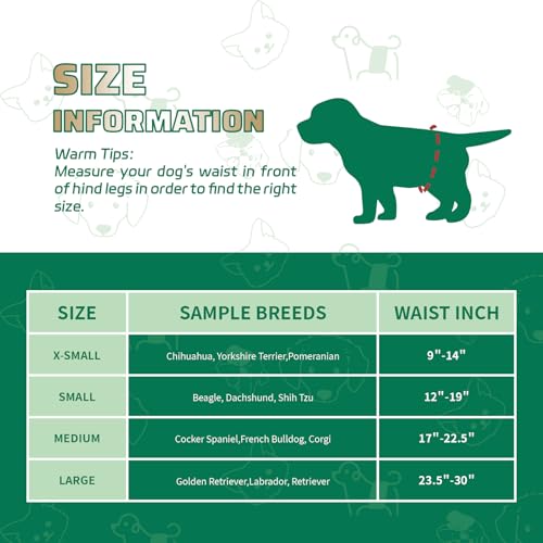 IMMCUTE Dog Diapers Male 50 Ct, XS Size, Super-Absorbent Male Dog Wraps Disposable Doggie Diapers with Wetness Indicator, Puppy Diapers Male for Marking, Excitable Urination