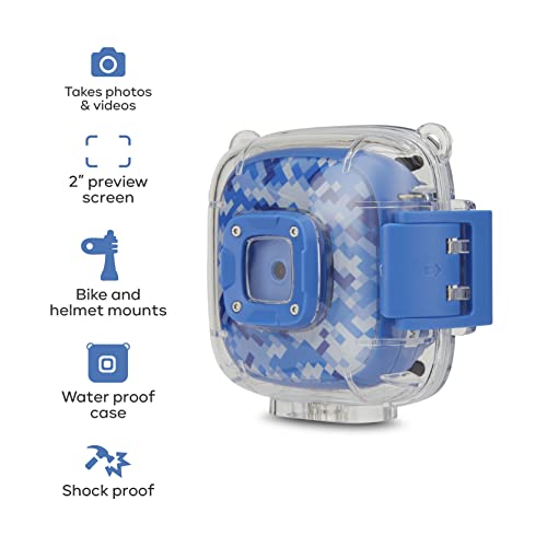 Vivitar Kids Tech - Ultimate Kids Action Camera, Waterproof Digital Action Camera for Kids with 5 MP HD Photo and Video, 2 inch Screen, Microphone, Waterproof case Blue