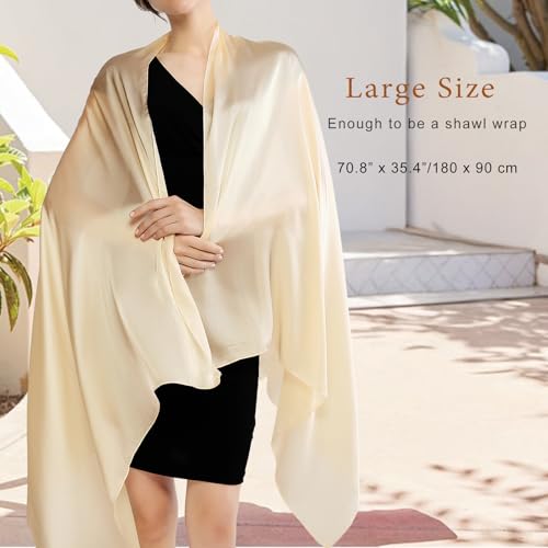 RIIQIICHY Women Shawls and Wraps for Evening Dresses Like Chiffon Lavender Silk Scarf Formal Silky Pashmina Shawls for Weddings