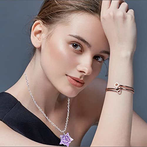 FORBY Natural Five-Star Shaped Crystal Necklace Silver Wire Wrapped Pentagram Pendant Gemstone Jewelry For Women Necklaces Trendy Crystal Necklace Healing Crystal Necklace Pendant