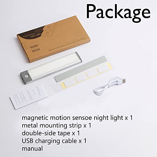 MOSTON Dimmable 36LED Closet Light 3 Colors(Cool White/Natural/Warm Lights) Motion Sensor Night Lighting Rechargeable Battery-Powered for Kitchen Pantry Under Cabinet Counter,Cordless Anywhere