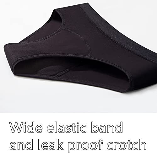 ZVZK Period Underwear Heavy Flow Women Absorbent Leak Proof Panty Girls Pants Menstrual Panties for teens 3 Pack(XS,BLACK)