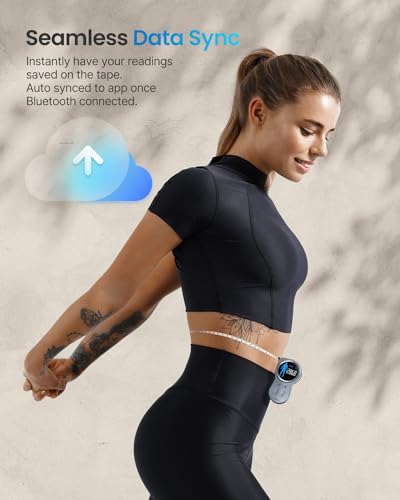 RENPHO Tape Measure, Smart Body Measuring Tape Weight Loss, Body Measurement Tape with Large Display for Fitness Shape, Measure Circumference Length, 60in /150cm