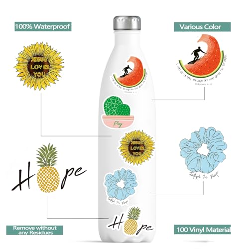 200Pcs Inspirational Christian Stickers for Water Bottles Laptop, Vinyl Waterproof Bible Verse Stickers, Jesus Faith Stickers for Journaling, Religious Christian Easter Gifts for Kids Women