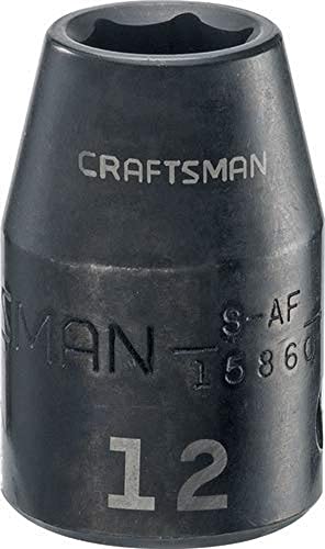 CRAFTSMAN Shallow Impact Socket, Metric, 1/2-Inch Drive, 12mm (CMMT15860)