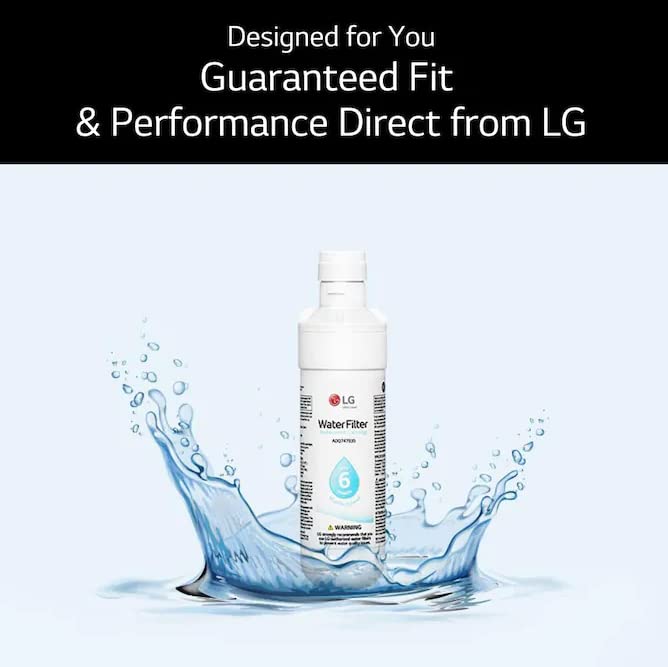 LG LT1000P2 6-Month / 200 Gallon Refrigerator Replacement Water Filter, Reduces Chlorine, 2 Count (Pack of 1), White.