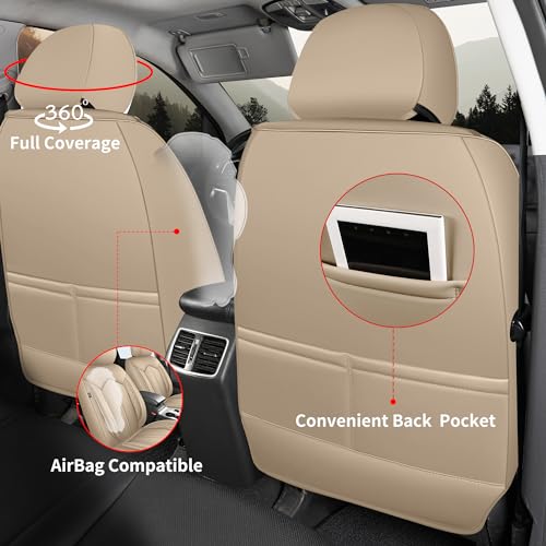 FREESOO Car Seat Covers Only Front 2pc, Breathable Faux Leather Seat Covers for Cars, Automotive Universal Seat Cover Protector Fit for Most Sedan SUV Pick-up Truck(Black)