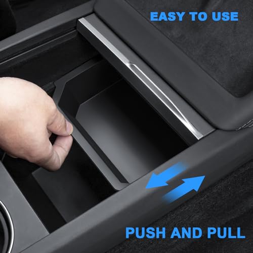 KUNIST 6PCS Upgraded for Tesla Model Y Accessories Center Console Organizer Tray Armrest Storage Box for 2021-2023 Tesla Model 3 & Tesla Model Y (Black)