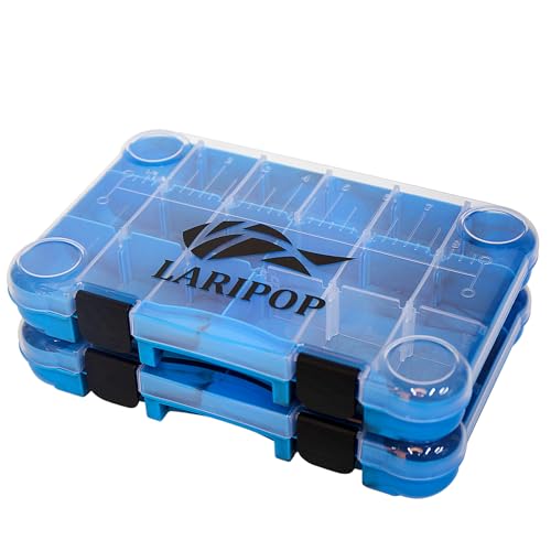 LARIPOP Tackle Boxes, Fishing Plastic Box, Transparent Plastic Storage Organizer Box,Tool Box, Bait Separator -Angler's equipment- 2 Packs /4 Packs Tackle Trays - Parts Box