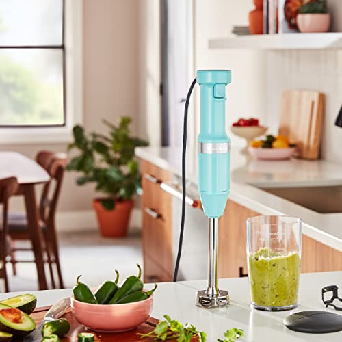 KitchenAid Variable Speed Corded Hand Blender KHBV53, Aqua Sky, 1 Liter