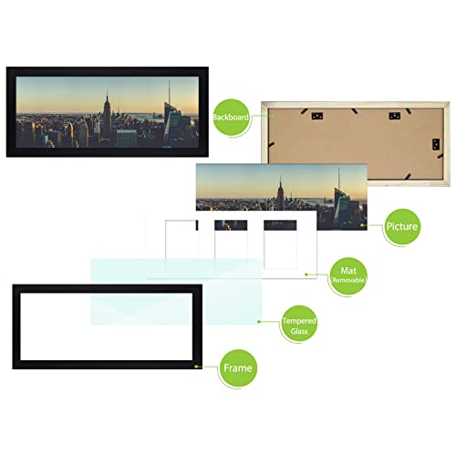 Golden State Art, 16x24 White Picture Frame Made of Solid Wood Picture Frame And Tempered Glass - Horizontal and Vertical for Wall Display, 1 Pack