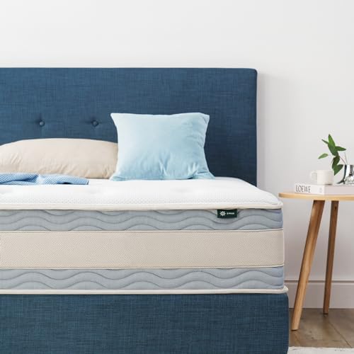 ZINUS 10 Inch Comfort Support Hybrid Mattress [New Version], Full, Fiberglass Free, Medium Plush, Motion Isolation, Certified Safe Foams & Fabric, Mattress in A Box