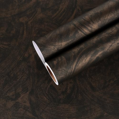 CHIHUT 30”x118” Dark Concrete Wallpaper Peel and Stick Thick Cement Concrete Contact Paper for Countertops Waterproof Self Adhesive Textured Brown Wall Paper for Living Room Bathroom Wall Covering