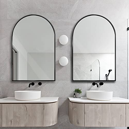 TinyTimes 81''x41'' Oversized Full Length Mirrors, Arched Floor Mirror with Stand, Full Body Large Oversized Standing Mirror/Leaning/Hanging Wall Mounted for Living Room, Bedroom, Gold