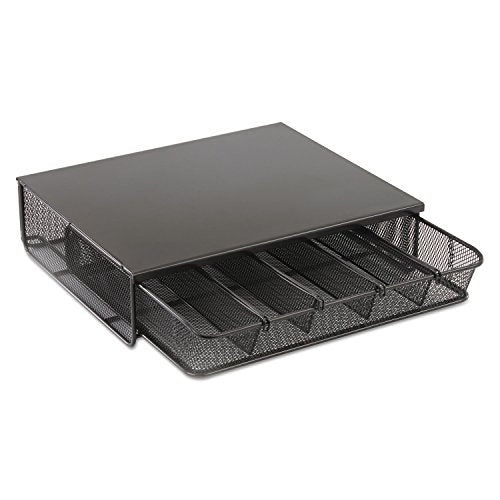 Safco Products Coffee and Sugar Organizer 3274BL Hospitality Tray, Home, Office, & Hotel, 1 Drawer, Black, 12"W x 11"D x 3 ¼"H