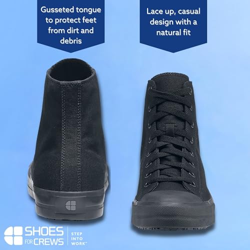 Shoes for Crews Pembroke, Men's, Women's, Unisex, Slip Resistant, High Top Work Sneakers, Leather or Canvas