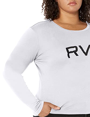 RVCA Women's RED Stitch Long Sleeve Graphic TEE Shirt, Big White, Small