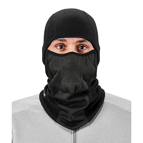 Ergodyne N-Ferno 6823 Balaclava Ski Mask, Wind-Resistant Face Mask, Hinged Design, Each, Black, One Size