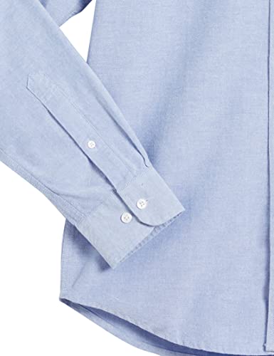 Amazon Essentials Men's Regular-Fit Long Sleeve Oxford Shirt, Blue, X-Small