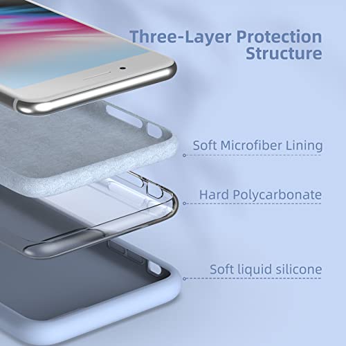 K TOMOTO Compatible with iPhone 8 Plus/iPhone 7 Plus Case (5.5"), [Drop Protection] [Anti-Scratch] Shockproof Liquid Silicone Anti-Fingerprint Cover with Microfiber Lining Phone Case, Clove Purple