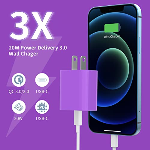 2Pack USB C Charger Block 20W, iGENJUN USB-C Power Adapter - iPhone Charger with Fast Charging Capability, Type C Wall Charger for iPhone 15/15 Plus/15 Pro Max/14 Series, Galaxy, Pixel, Pad - White