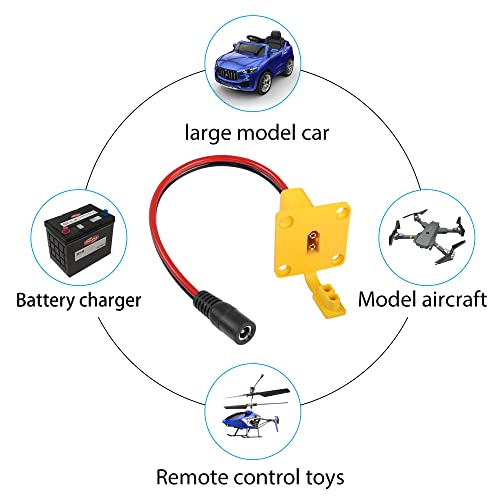 RIIEYOCA XT60 Adapter with Mount Panel Cable 14AWG XT60 Male Plug with Mount Panel to Male DC 5.5mm X 2.1mm Power Cable for RC Lipo Battery Solar Panel E-bike Skyzone FPV Monitor Power Supply (30CM)