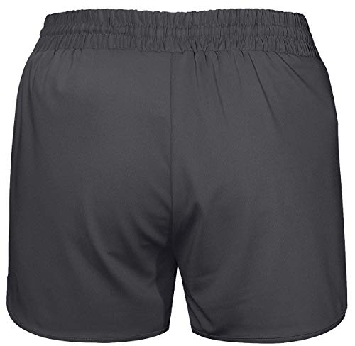 BLEVONH Women Athletic Shorts,Oversized Solid Color Active Running Yoga Short with Legging Ladies Mid Waist Drawcord Gym Fitness Work Out Basketball Hot Pants Grey 3XL