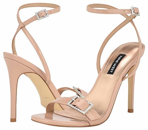 Nine West Women's MORAS Heeled Sandal, Silver 040, 10