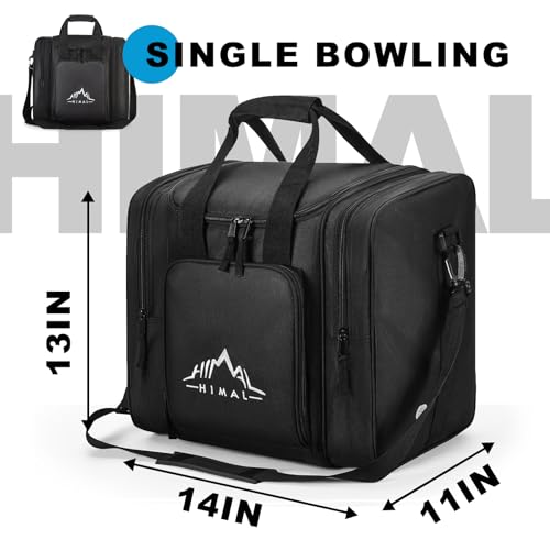 Himal Bowling Bag for Single Ball - Bowling Ball Tote Bowling Bag with Padded Ball Holder - Fits Bowling Shoes Up to Mens Size 14