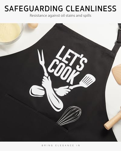 Syntus Funny Apron for Men Women, Dad Gifts, Funny Apron for Father's Day, Birthday Gift, 100% Cotton Bib Aprons for Cooking, Grilling BBQ