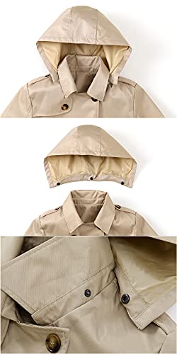 Chrisuno Dress Coats for Women Rain Trench Coat Mid Length Spring Abrigos Para Mujer Elegantes Double Breasted Water Resistant Windbreaker Classic Belted Lapel Overcoat Wine Red 2XL