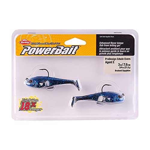 Berkley PowerBait Agent E Fishing Soft Bait, Bruised Sapphire, 3"