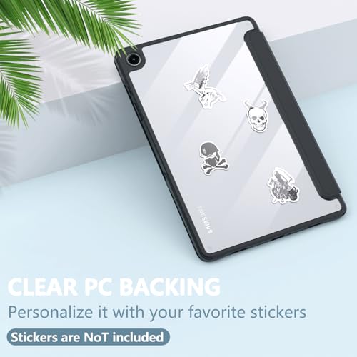 E NET-CASE Case for Samsung Galaxy Tab A9+/A9 Plus 11 inch 2023 Clear Transparent Back Shell Cover for Samsung Galaxy Tab A9 Plus Tablet [SM-X210/X216/X218], Auto Wake/Sleep (Black)