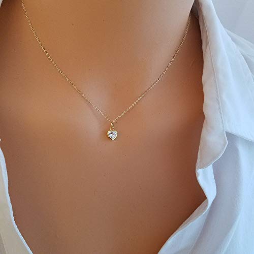 DeScount Tiny Gold Initial M Necklace,18K Gold Plated Personalized Heart Initial Necklaces for Women,Heart Pendant Initial Necklace,Letter Necklace for Women