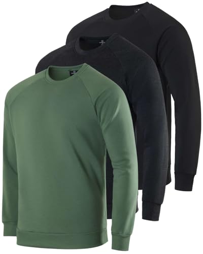 3 Pack: Men's Soft Plush Fleece Crewneck Sweatshirt - Athletic Pullover Sweater (Available In Big & Tall) Set 8, 4X