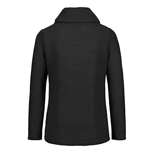 Black Womens Long Sleeve Outfit Outfits Sweatshirts for Ladies Turtleneck Sweater Pullover Crochet Warm Plain Winter Fall Outfit Button 2025 Clothing L