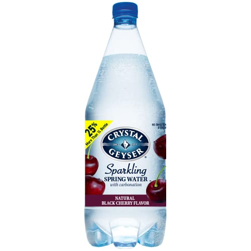 Crystal Geyser Natural Flavored Sparkling Spring Water, Black Cherry, No Artificial Ingredients or Sweeteners, Carbonated, Non GMO, 42 Fl Oz (Pack of 12)