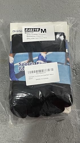 OrrinSports Toe Socks Liner Crew Socks for Men Women Coolmax Five Finger Socks 3 Pairs Running Socks