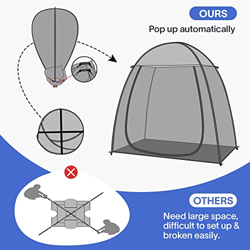EighteenTek Mosquito Tent pop up Outdoor for Couple Lovers - Weatherproof pods 2 Person - Sun Shade Shelter Mesh Walls 7’x4’x6.5’H Beige