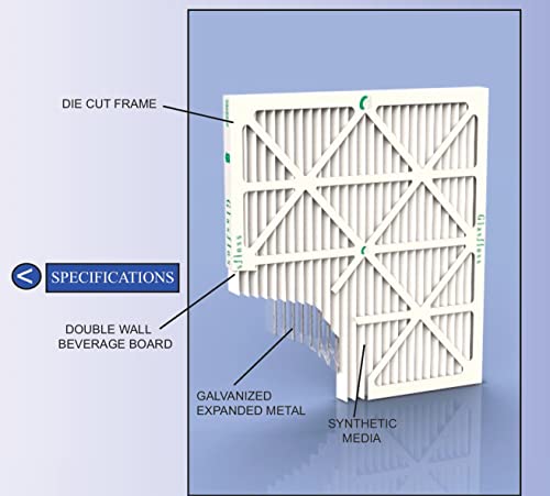 Glasfloss 16x25x1 MERV 10 AC & Furnace Air Filters. Case of 12. Actual Size: 15-1/2 x 24-1/2 x 7/8