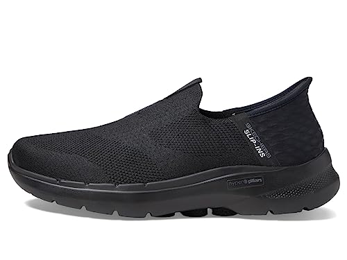 Skechers Men's Gowalk 6 Slip-Ins-Athletic Slip-On Walking Shoes | Casual Sneakers with Memory Foam, Black, 10