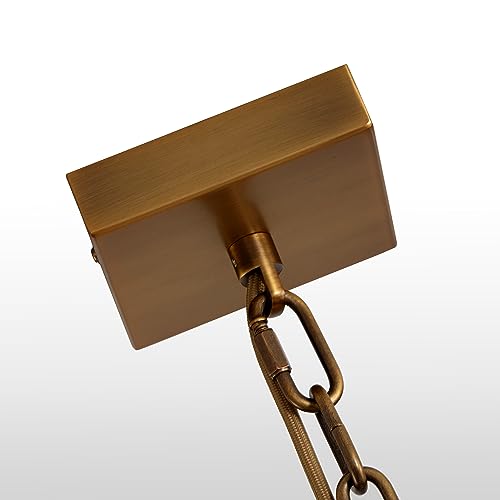 VidaLite Shura Cage - 5 Light LED Flush Mount - Rustic Farmhouse Style, Adjustable Directional Spot Lights, Warm White - Living Room, Hallway, Bedroom, Dining Room, Kitchen - Brushed Brass
