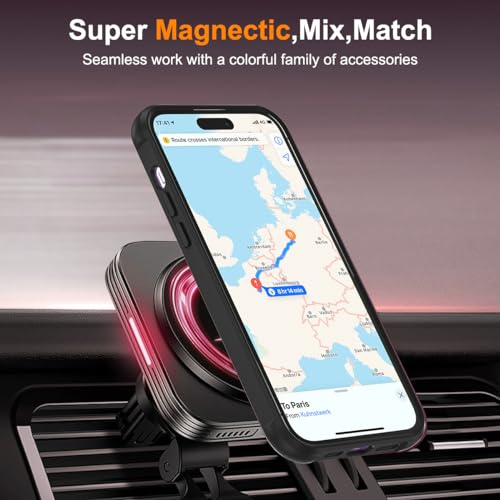 XIEWE for iPhone 15 Plus Case 6.7 Inches 360°Rotatable Magnetic Ring Invisible Stand,[Compatible with Mag-Safe] Military Shockproof Frosted Translucent Case,Purple