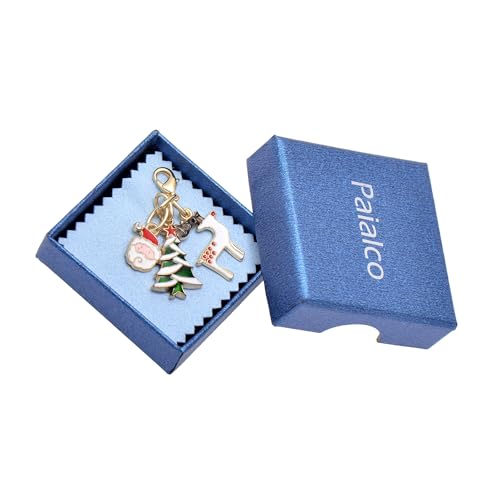 Paialco Dainty Christmas Gift Clasp Charms Santa Reindeer Christmas Tree