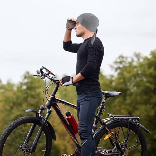 Ewanda store 1 Pcs Helmet Skull Caps Sport Cycling Sweat Wicking Helmet Liner Quick Dry Sports Headband Running Hat for Men Women(Sand)