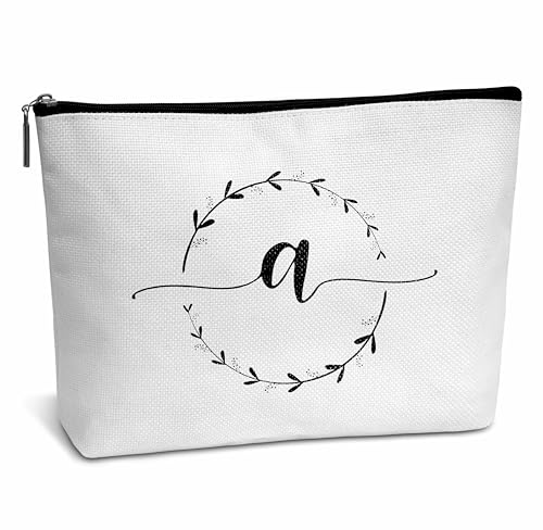 monogram makeup bag Letter Toiletry Pouch Letter W Cosmetic Bag Initial Makeup Bag Wedding Graduation Christmas Birthday Gifts for Teacher Friend Bridesmaids-C23