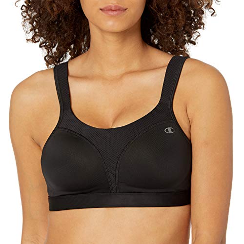 Champion womens Spot Comfort Full Support Sports Bra, Black, 40DD US